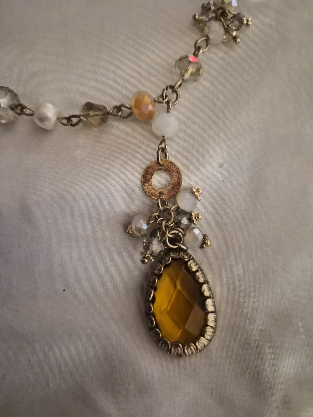 Boutique Style Crystal & Pearl Statement Necklace